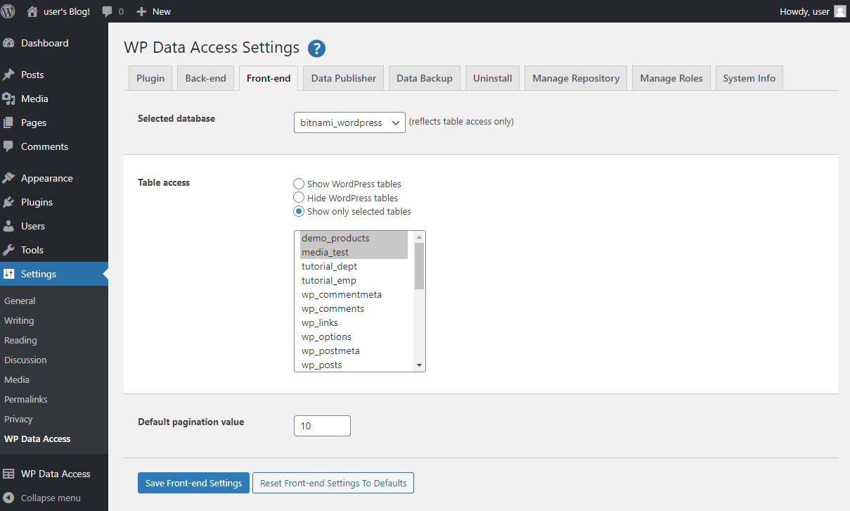 universal database front ends