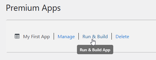 App Builder - Run & Build