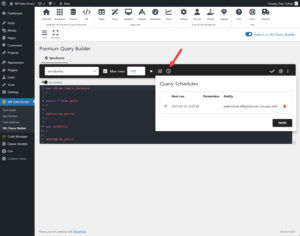 SQL Query Builder - schedules