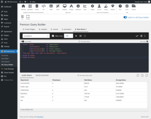 SQL Query Builder - writing queries