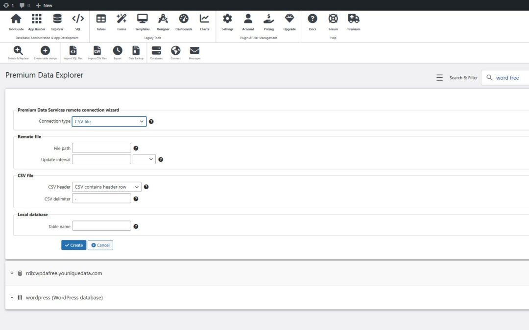 Data Explorer – Sync CSV files | WP Data Access