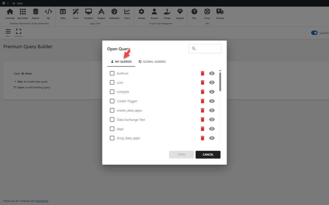 Query Builder – Private Queries | WP Data Access